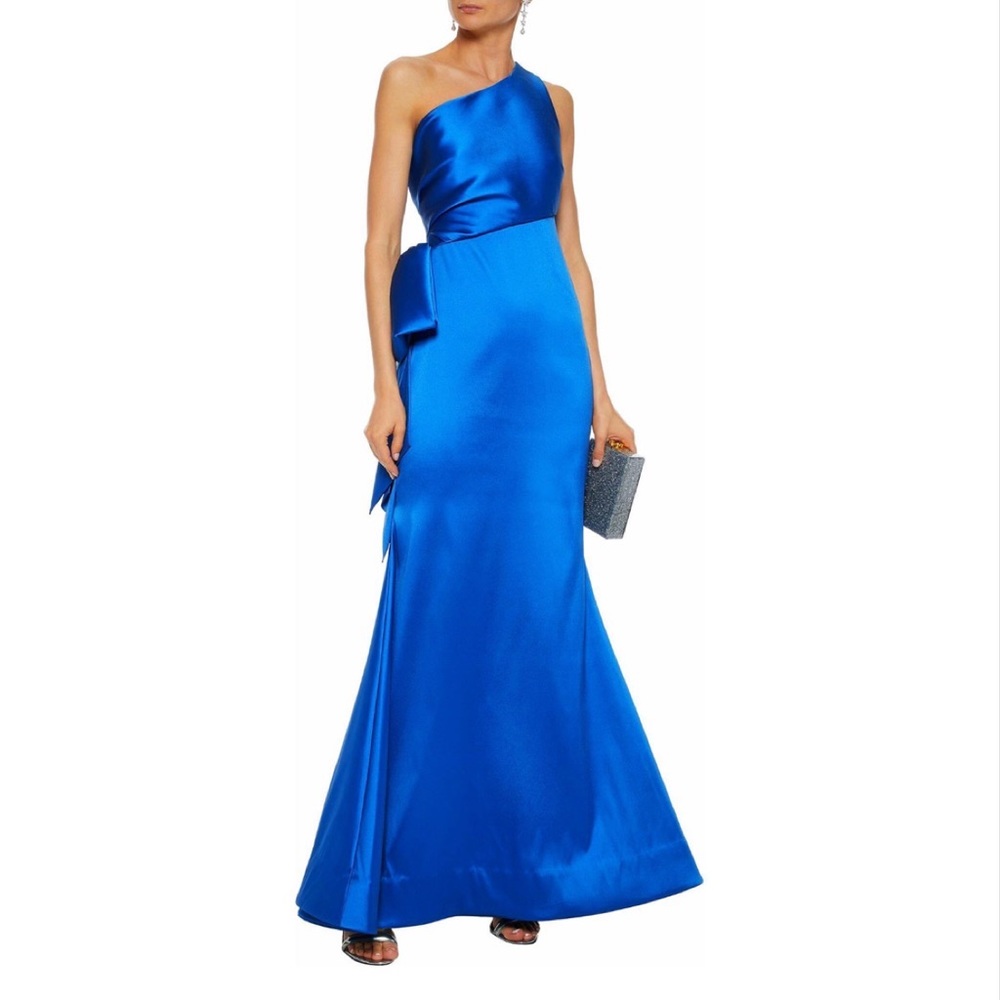 Sachin & Babi One Shoulder Bow Gown